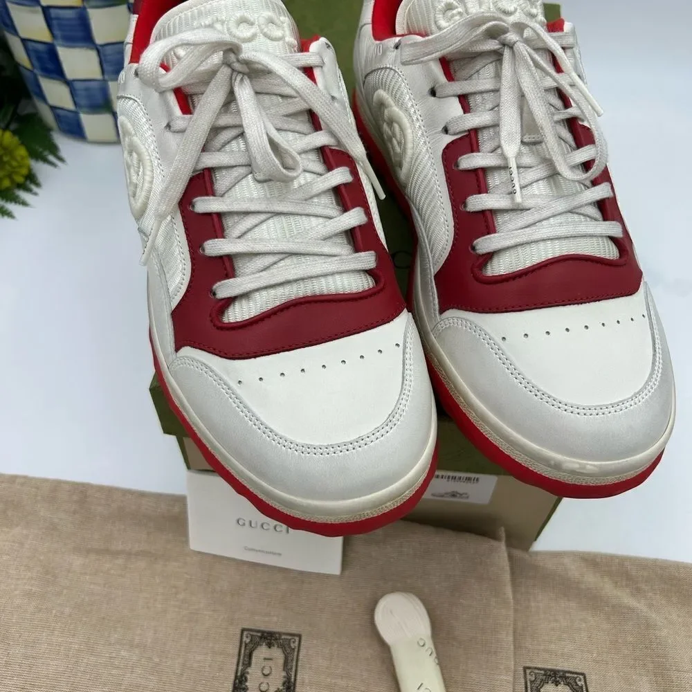 Men’s Gucci Mac 80 low top leather sneakers size 10 made in Italy - Picture 5 of 11